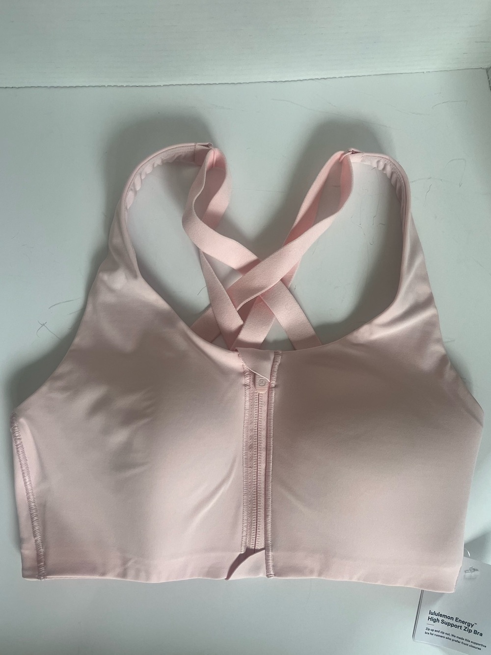 Lululemon High Energy Support Zip Bra Size 32D in Light Pink